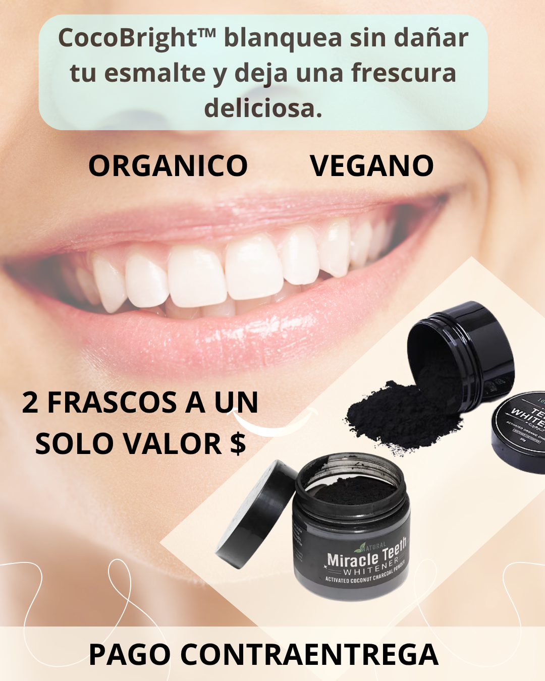 CocoBright™ - POLVO BLANQUEADOR DENTAL "2 por 1"